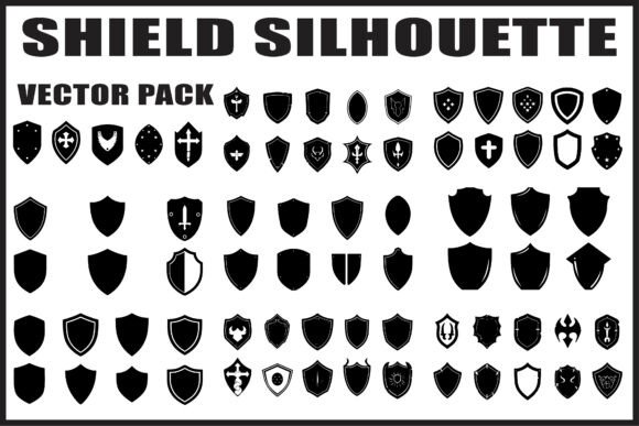 Download Shield Silhouette Vector Set - Premium Resources