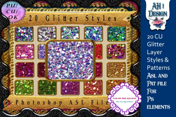 Download 20 PSE Glitter Layer Styles &amp; Patterns - Patterns Collection